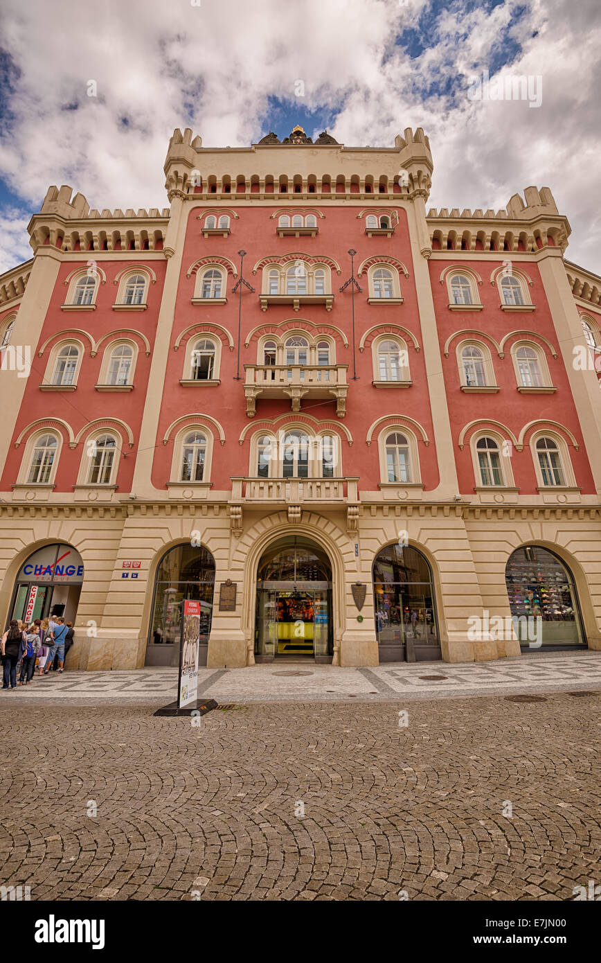Historische Gebäude von Palladium Shopping centre am Platz der Republik (Namesti Republiky), Prag, Tschechische Republik Stockfoto