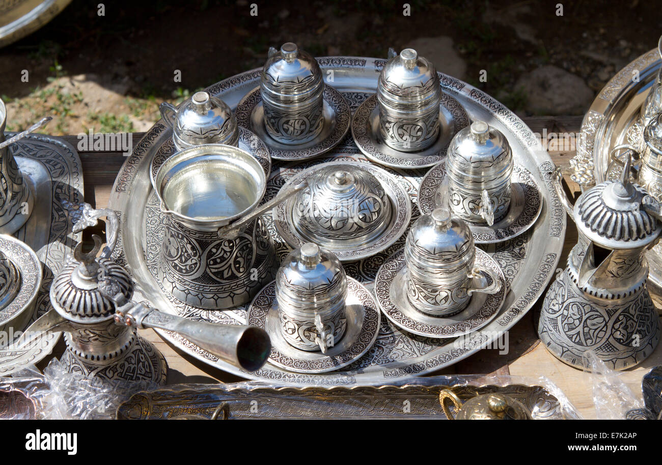 Türkischer Kaffee Set Stockfoto