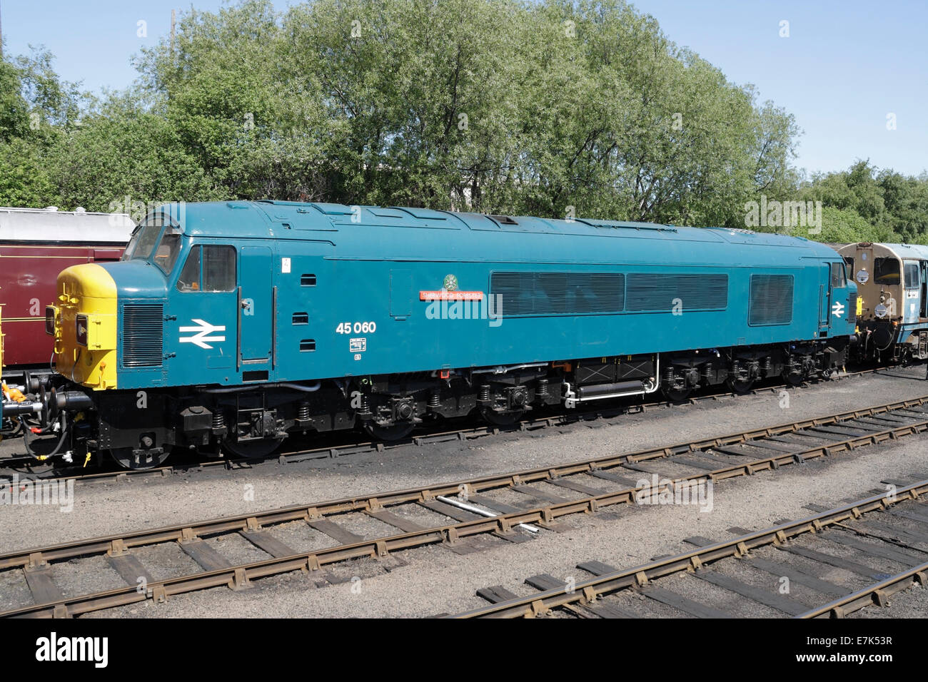 Lokomotivlokomotive der Baureihe 45 in Barrow Hill, Derbyshire, England Stockfoto