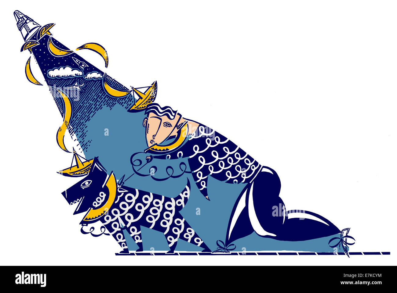 Kommunikation und Telekommunikation Illustration – digitale Konnektivität eine künstlerische Interpretation moderner Technologie und Kommunikationssysteme Stockfoto