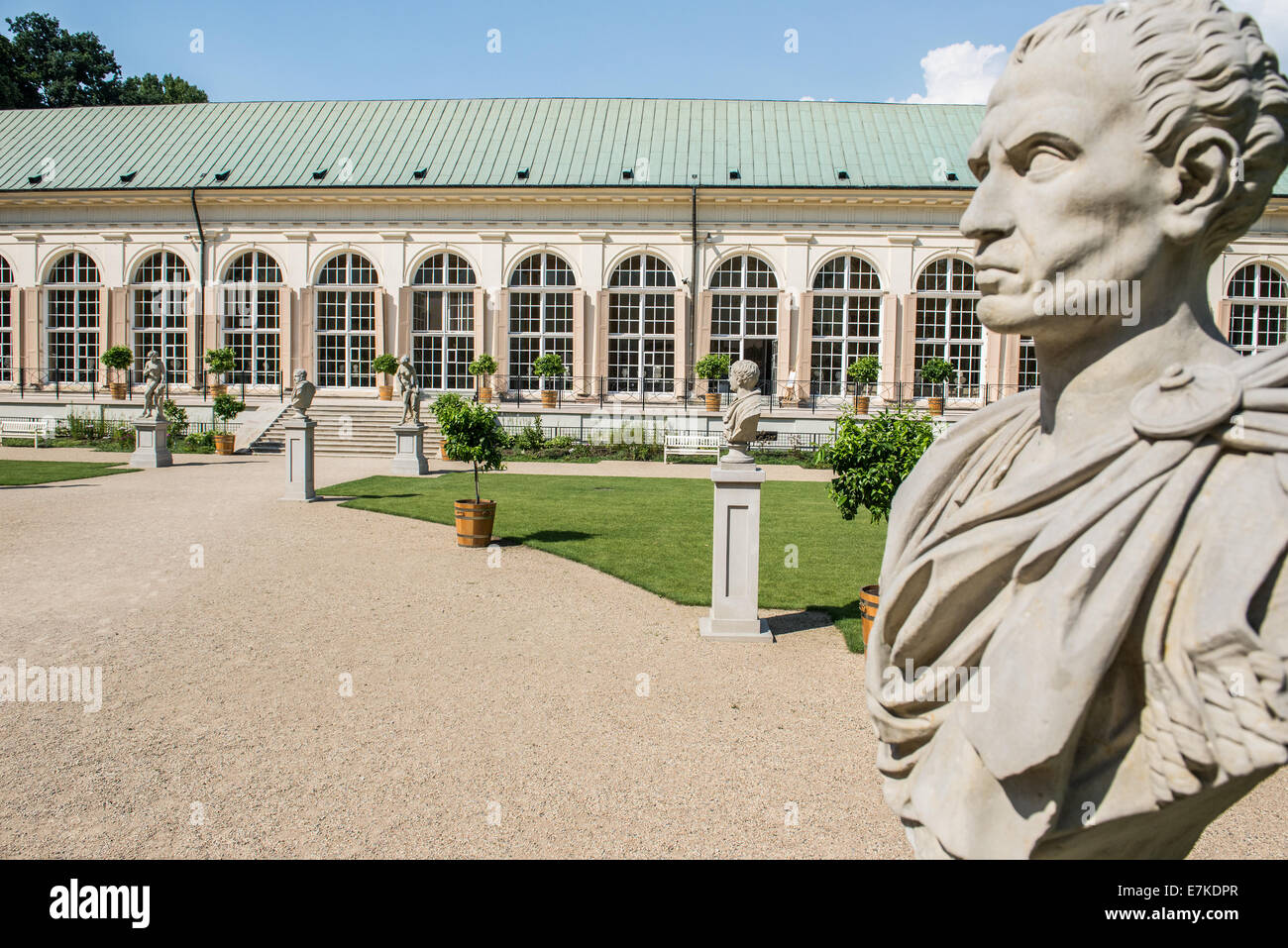 Alte Orangerie Gebäude im Lazienki-Park (Royal Bäder Park) in Warschau, Polen Stockfoto