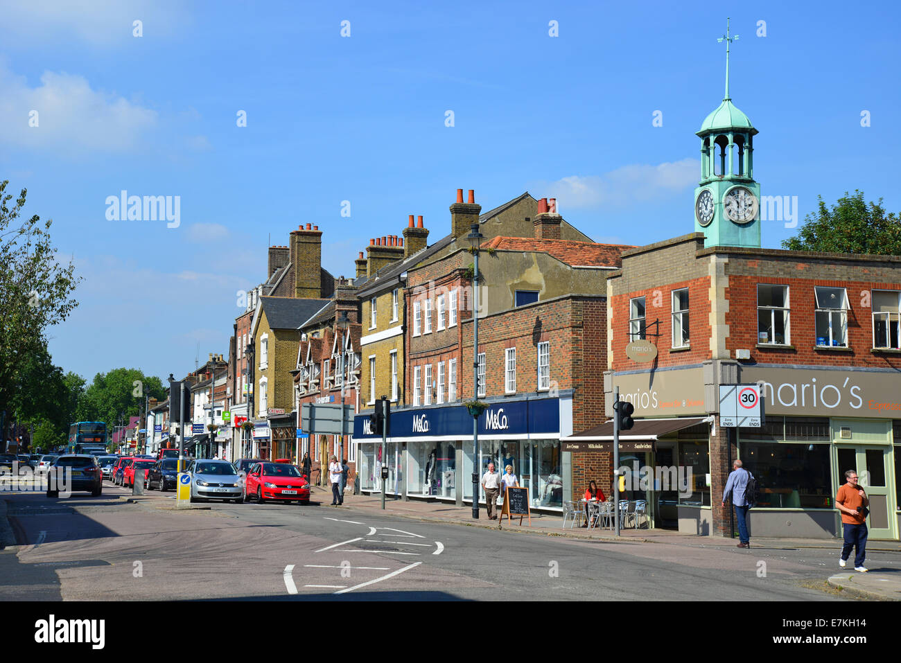 High Street, Berkhamsted, Hertfordshire, England, Vereinigtes Königreich Stockfoto