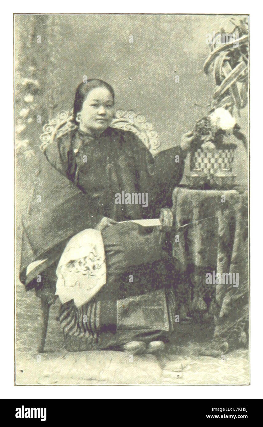 Eine Illustration von Mrs. Chu Fong aus dem Jahr 1898, die eine historische Darstellung dieses Individuums und seiner kulturellen Bedeutung zeigt. Stockfoto