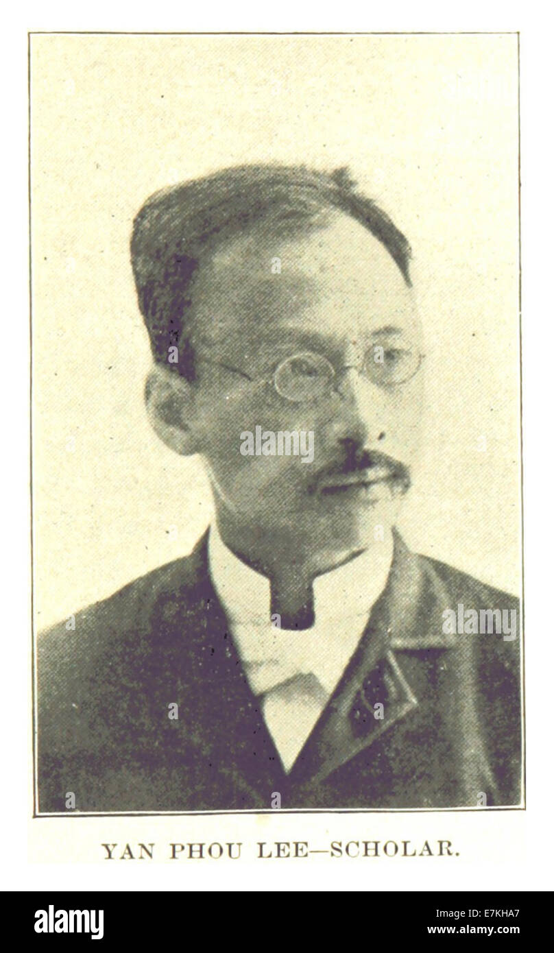 Dieser Entwurf von Beck aus dem Jahr 1898 zeigt Yan Phou Lee, einen chinesischen Gelehrten. Das Kunstwerk stellt Lee im Kontext seiner intellektuellen Beiträge dar, die den kulturellen und akademischen Einfluss chinesischer Gelehrter während dieser Zeit widerspiegeln. Stockfoto
