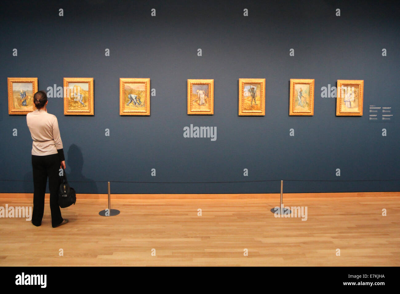Frau betrachten die Werke von Vincent Van Gogh. Stockfoto