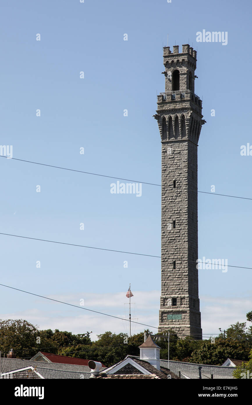 PROVINCETOWN-15.September: Pilgrim Monument in Provincetown, Cape Cod, Massachusetts, USA am 15. September 2014. Stockfoto PROVINCETOWN-15.September: Pilgrim Monument in Provincetown, Cape Cod, Massachusetts, USA am 15. September 2014. Stockfoto