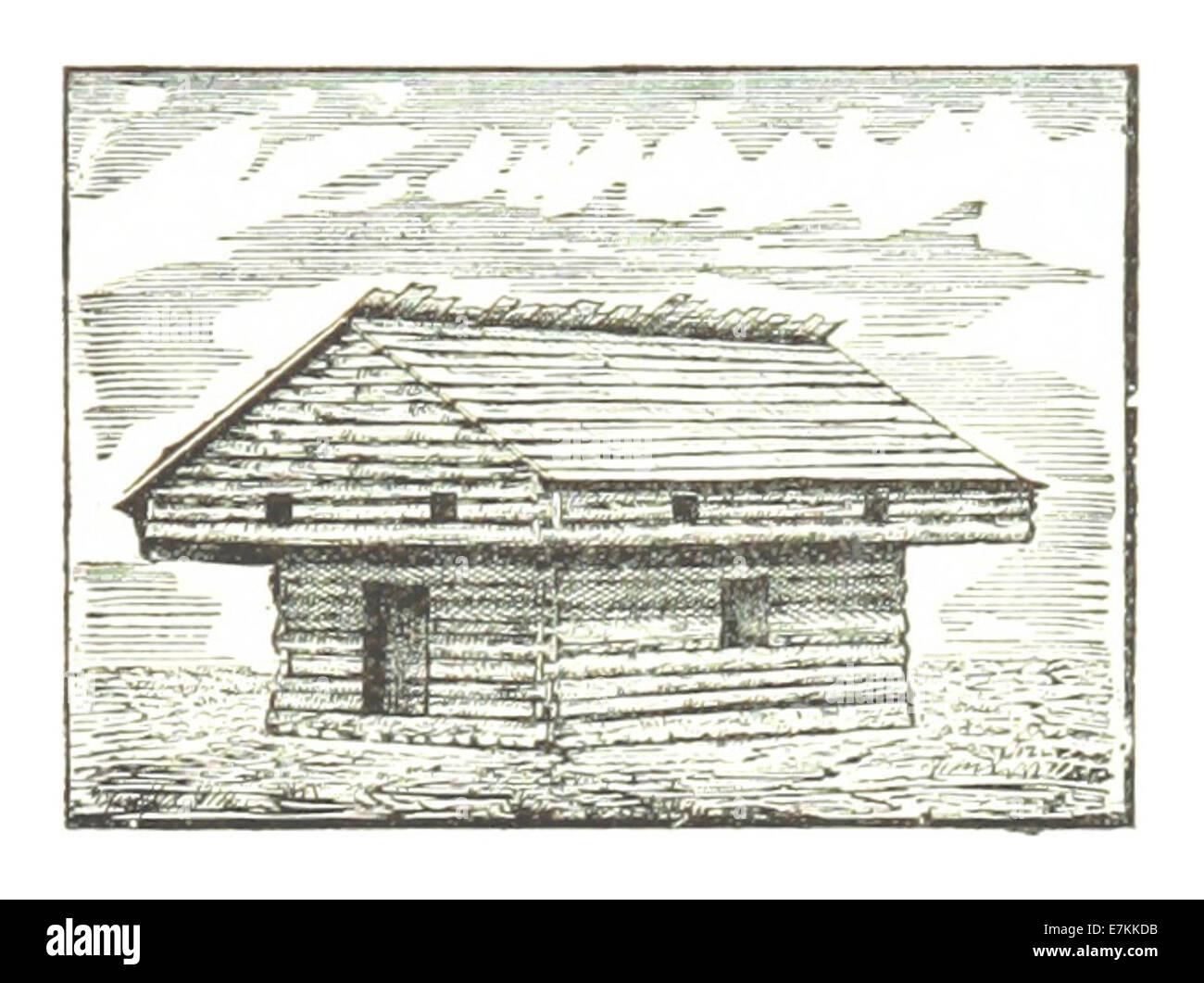 Farmer(1884) Detroit, p267 alte Blockhaus, JEFFERSON AVENUE Stockfoto
