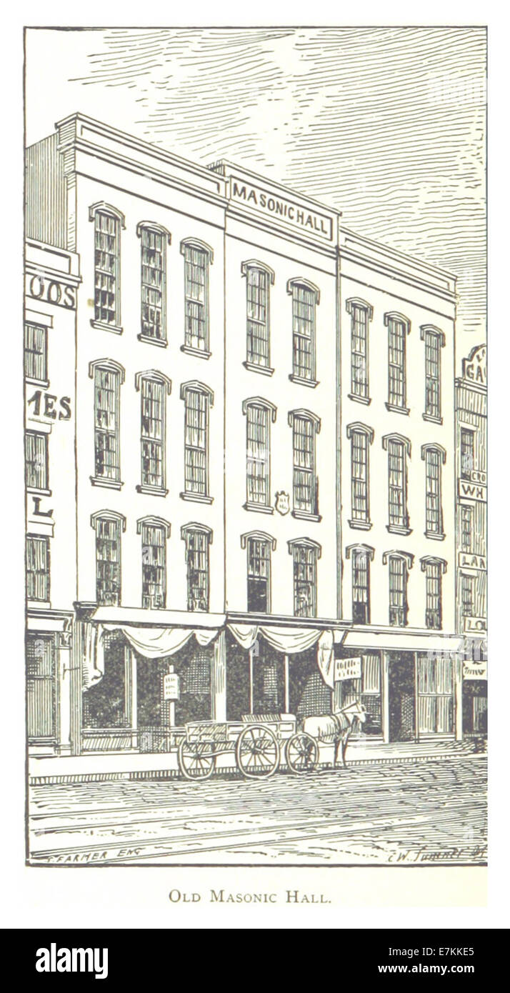 Farmer(1884) Detroit, p394 OLD MASONIC HALL (am 24. Juni 1826 wurde der erste Grand Lodge of Michigan gegründet) Stockfoto