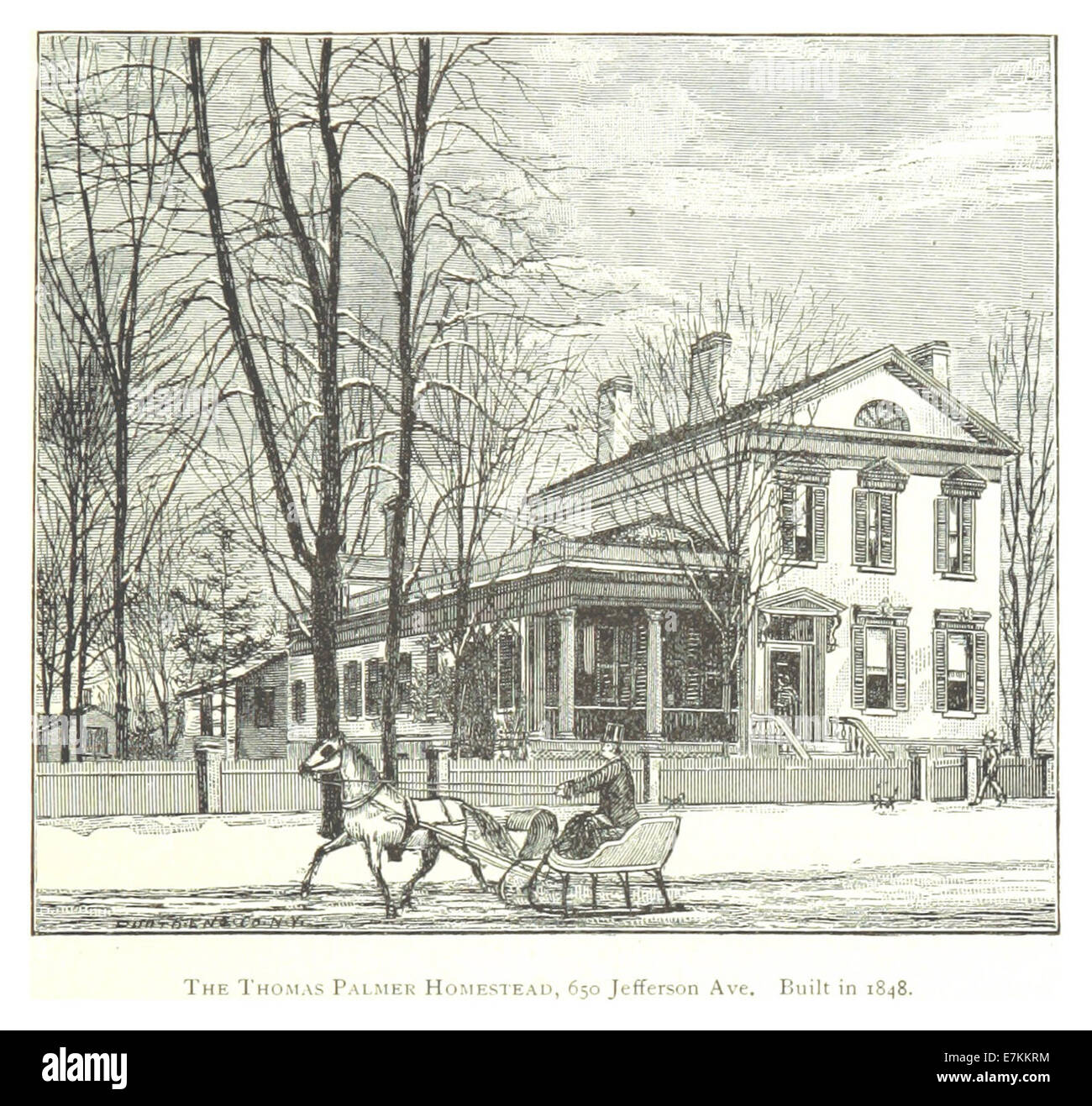 Farmer(1884) Detroit, p441 Gehöft von THOMAS PALMER, 650 JEFFERSON Avenue BUILT IN 1848 Stockfoto