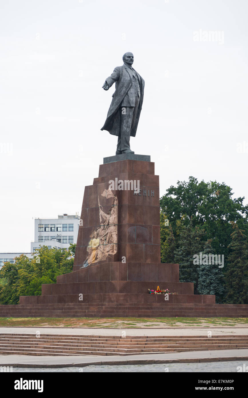 Lenin-Statue auf dem Freiheitsplatz in Charkow ukraine Stockfoto
