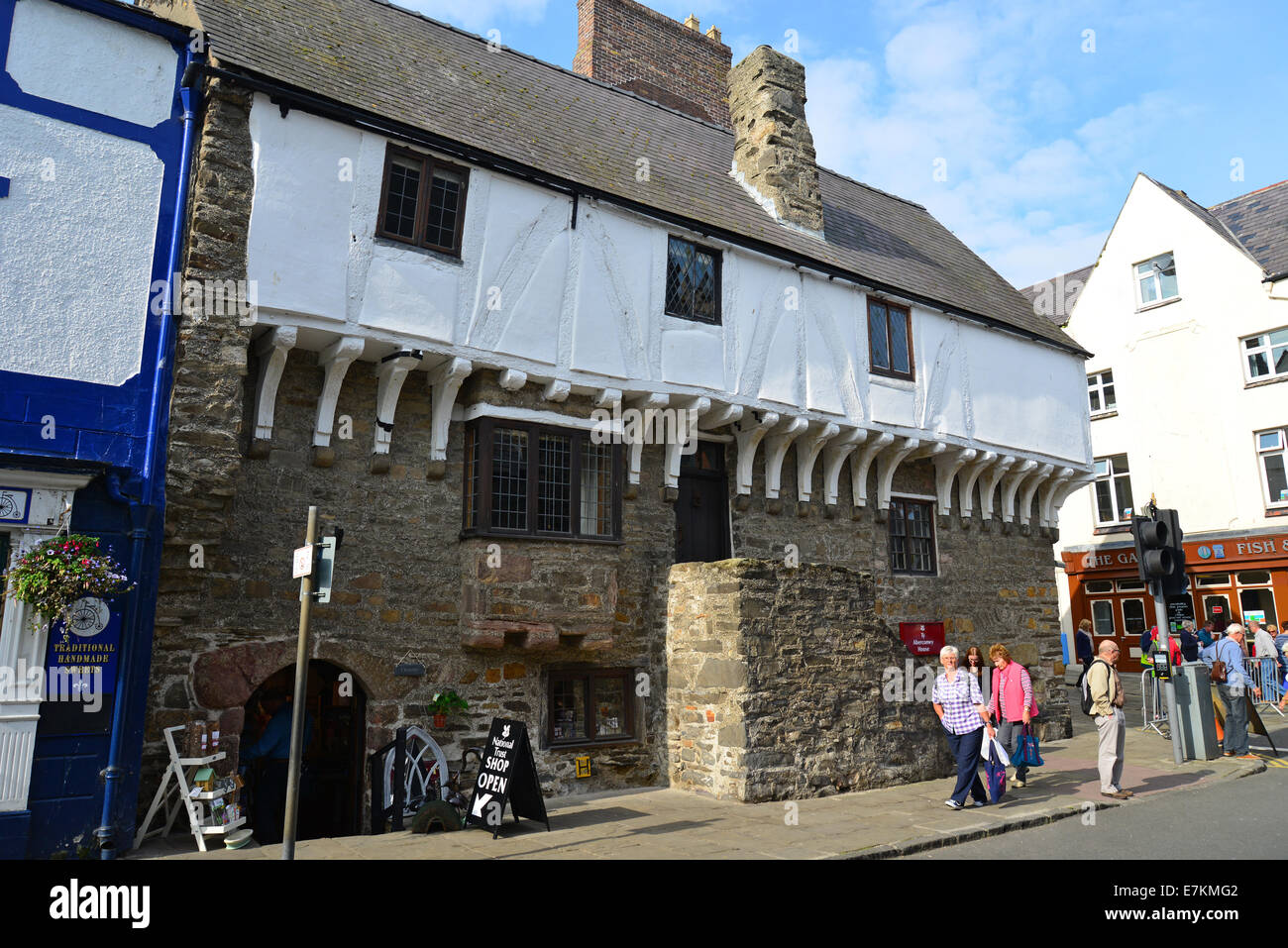 14. Jahrhundert Händlers Aberconwy House, Castle Street, Conwy, Conwy County Borough, Wales, Vereinigtes Königreich Stockfoto
