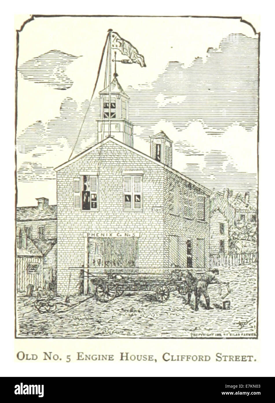 Farmer(1884) Detroit, p559 alte Nr. 5-Maschinenhaus, CLIFFORD STREET Stockfoto