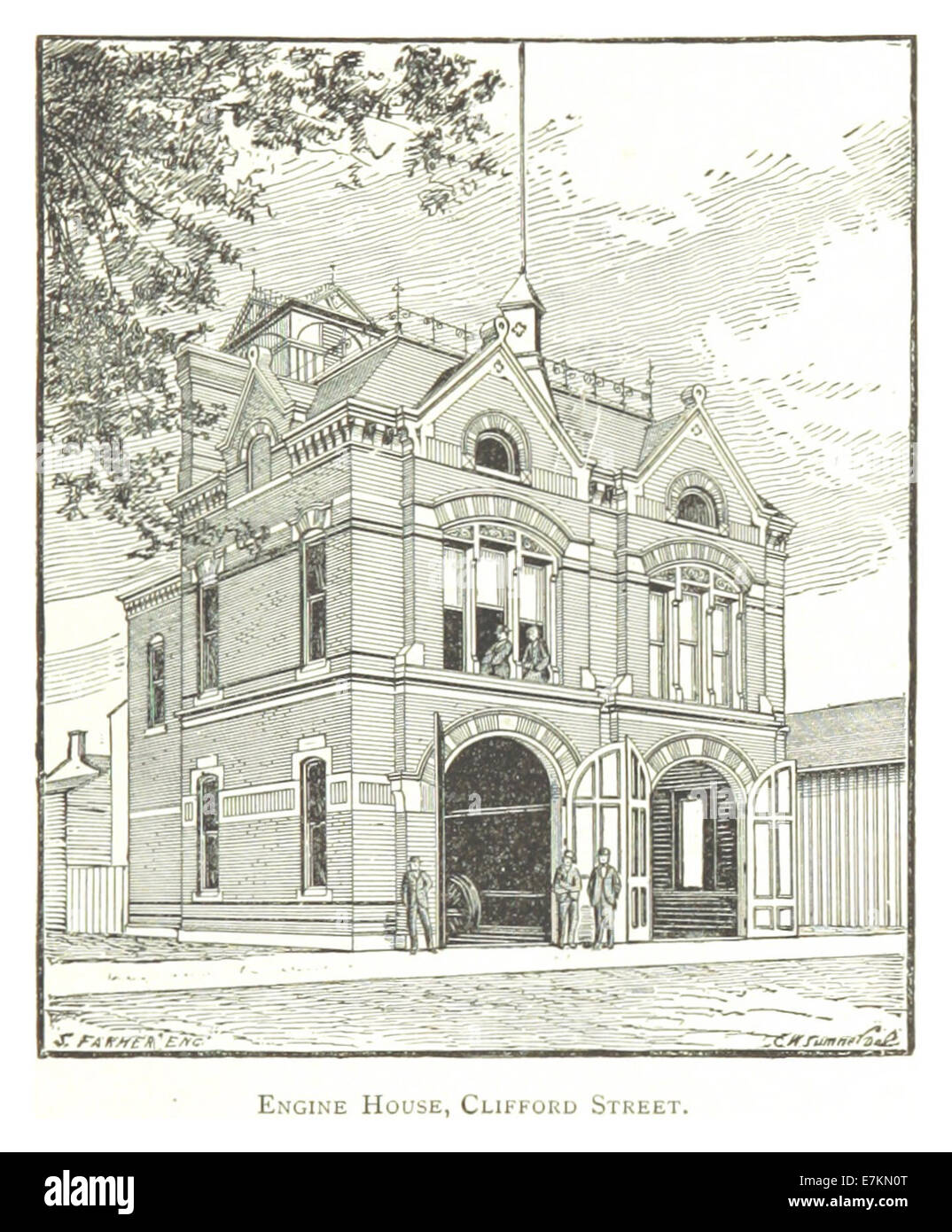 Farmer(1884) Detroit, p571 Maschinenhaus, CLIFFORT STREET, erbaut 1879 Stockfoto