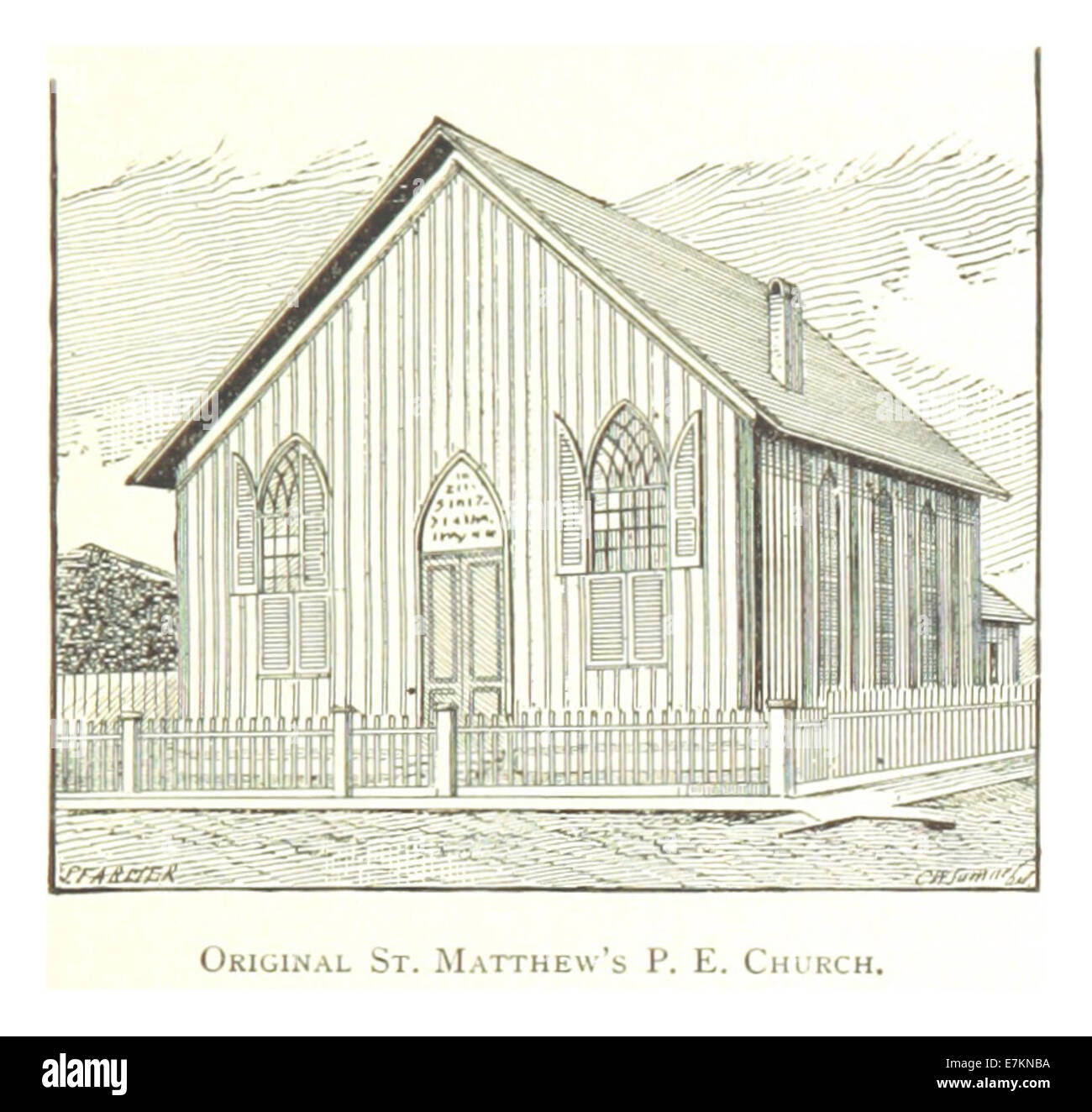 Farmer(1884) Detroit, p643 ORIGINAL ST. MATTHEW'S PROTESTANT EPISCOPAL CHURCH Stockfoto