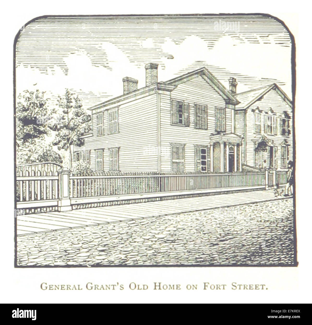 Bauer (1884) p156 VON GENERAL GRANT ALTE HAUS AUF DIE FORT STREET Stockfoto