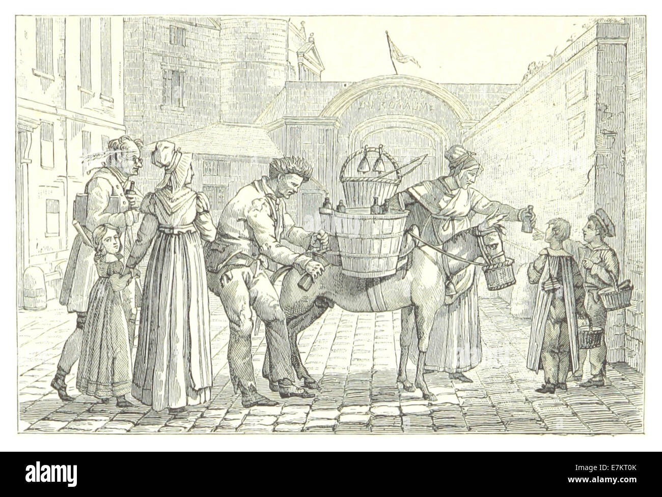 Diese Skizze von Fournel aus dem Jahr 1887 zeigt eine historische Szene oder Figur und bietet Einblicke in die stilistischen und kulturellen Perspektiven des späten 19. Jahrhunderts. Stockfoto