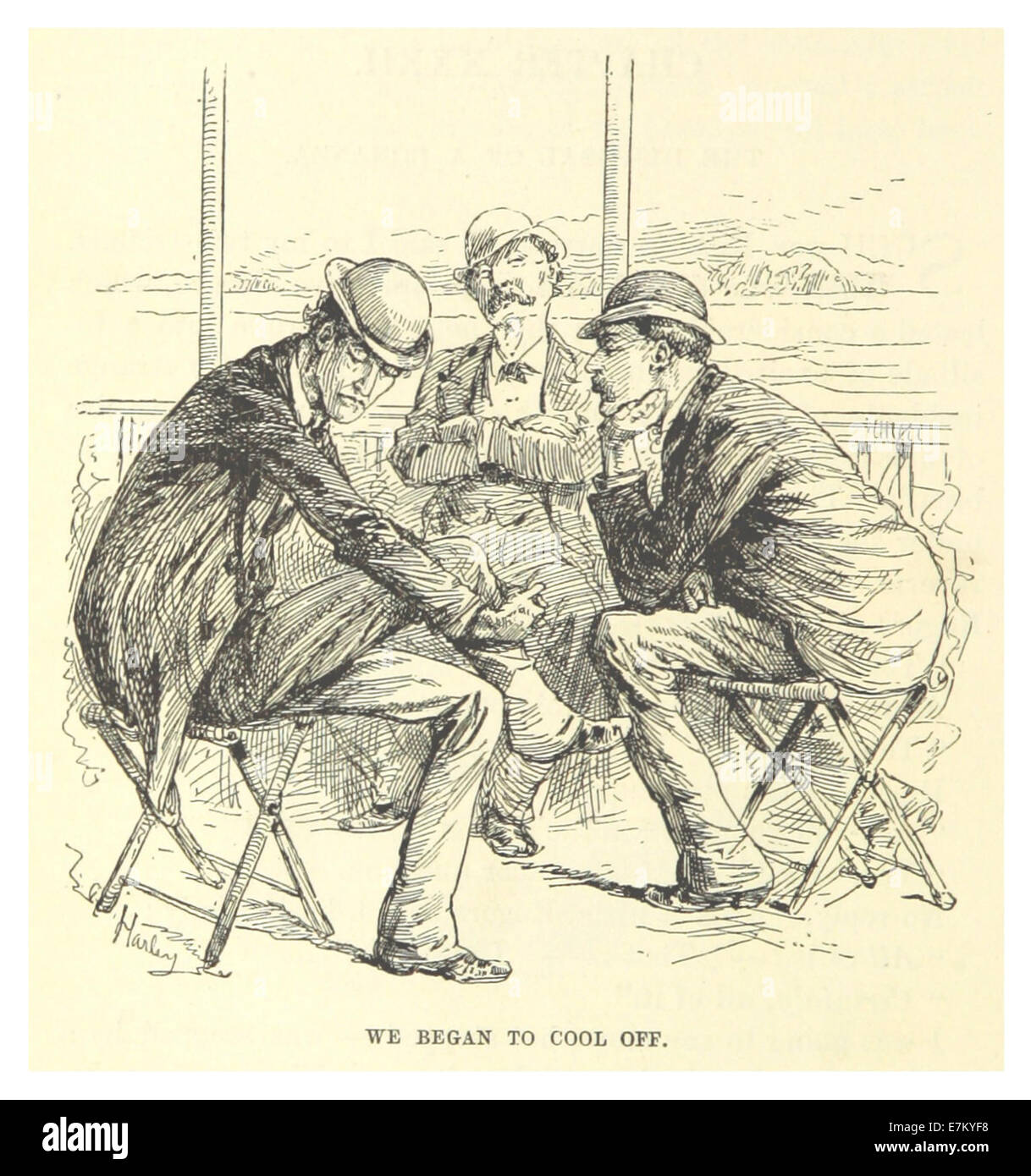 Eine Illustration aus Mark Twains Werken aus dem Jahr 1883, die eine Szene aus seinen Schriften aufgreift und möglicherweise einen Moment der Veränderung der Umgebung oder der Erzählung widerspiegelt. Stockfoto