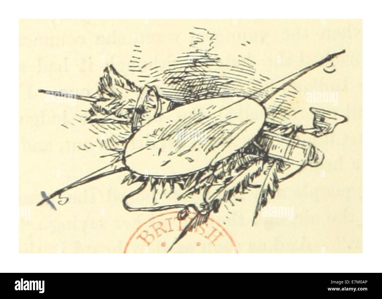Diese Zeichnung von Mark Twain aus dem Jahr 1883 zeigt indische Ornamente, die die Komplexität traditioneller Designs einfangen und Twains Interesse an kulturellen Artefakten seiner Reisen widerspiegeln. Stockfoto
