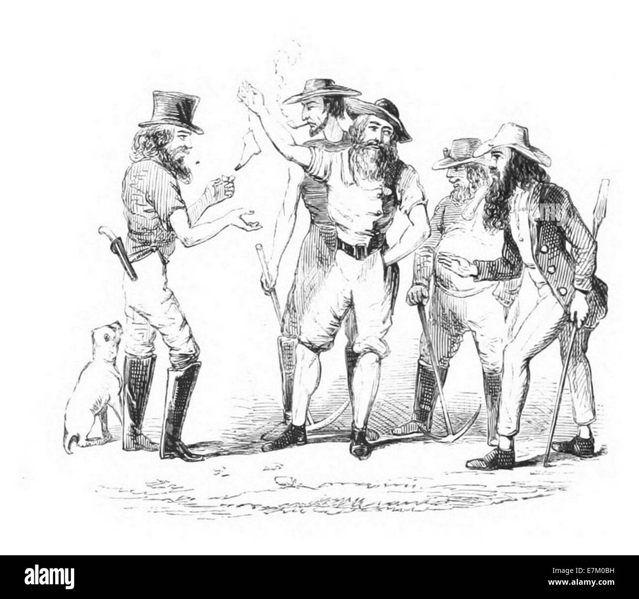Diese Illustration von MARYATT (1855) zeigt den Damenstiefel und zeigt ein einzigartiges Design, das in der Mode- und Sozialgeschichte der Mitte des 19. Jahrhunderts von Bedeutung war. Stockfoto