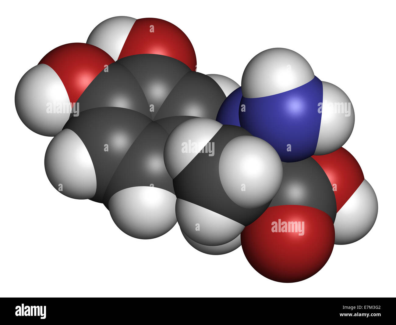 Carbidopa Parkinsons Krankheit Medikament. Verhindert die peripheren Abbau von Levodopa, so dass mehr l-Dopa, das Gehirn zu erreichen. Atome ar Stockfoto