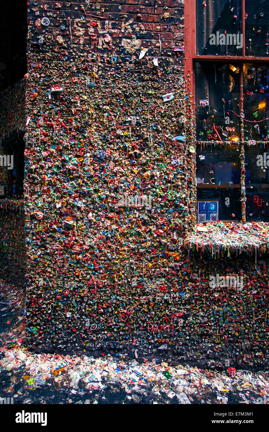 Gum Wand Pikes Ort Markt Seattle Washington Stockfoto