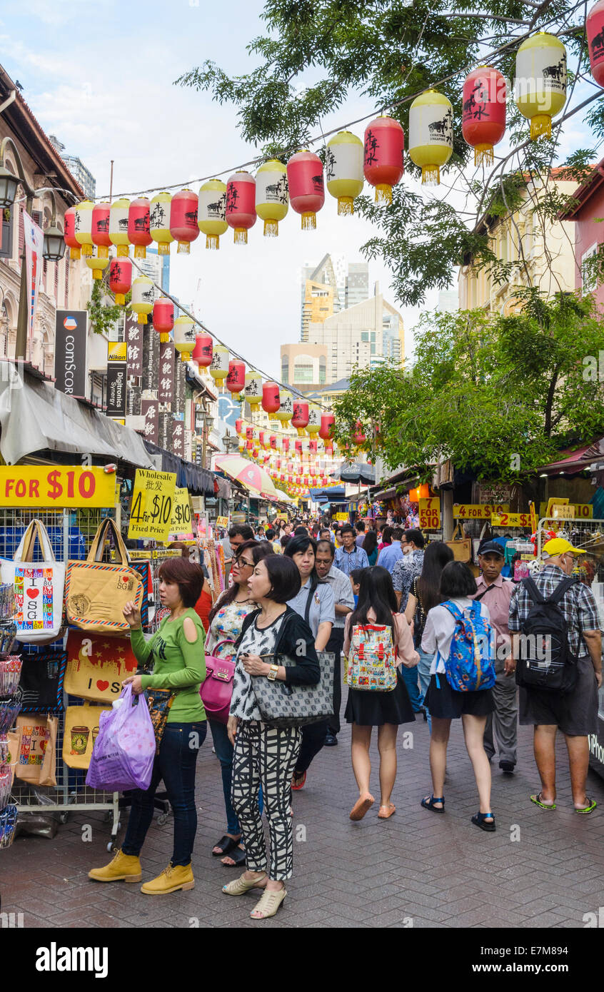 Geschäftigen Chinatown Märkte Chinatown, Singapur Stockfoto