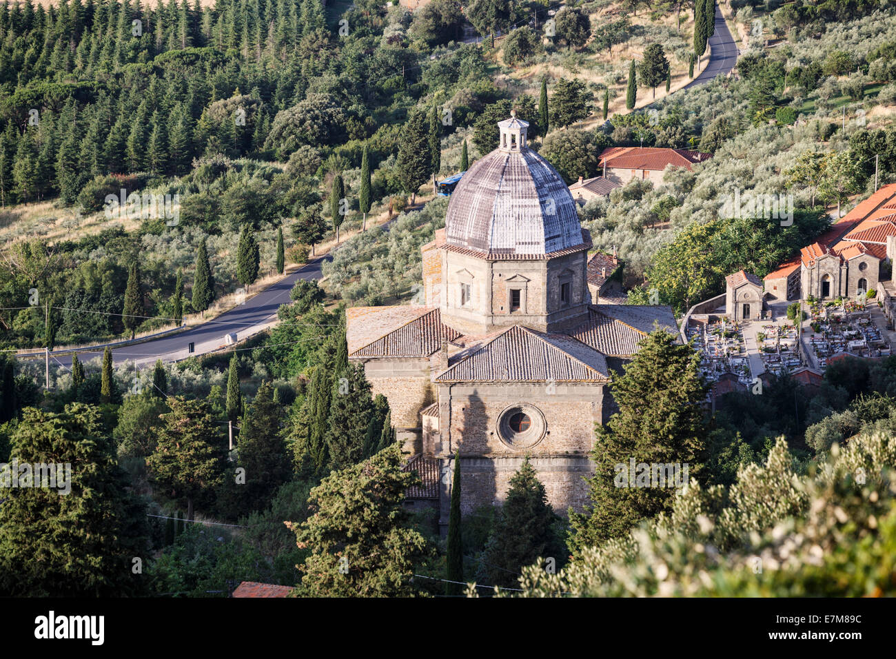 Kirche der Madonna del Calcinaio, Cortona, Toskana, Italien. Stockfoto