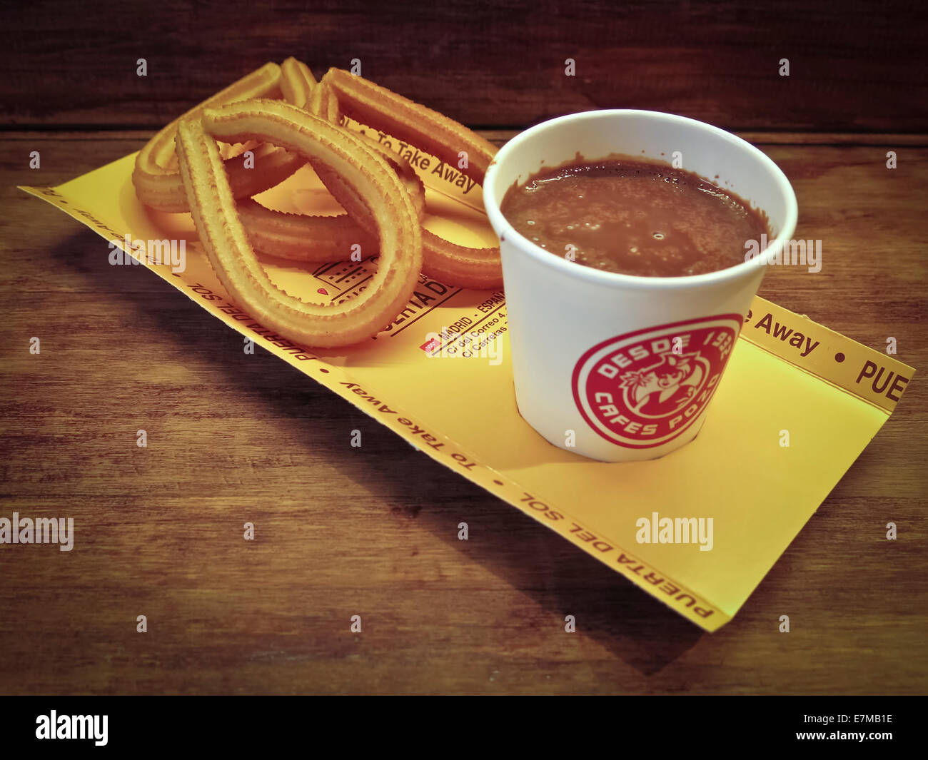 Churros con Chocolate Stockfoto