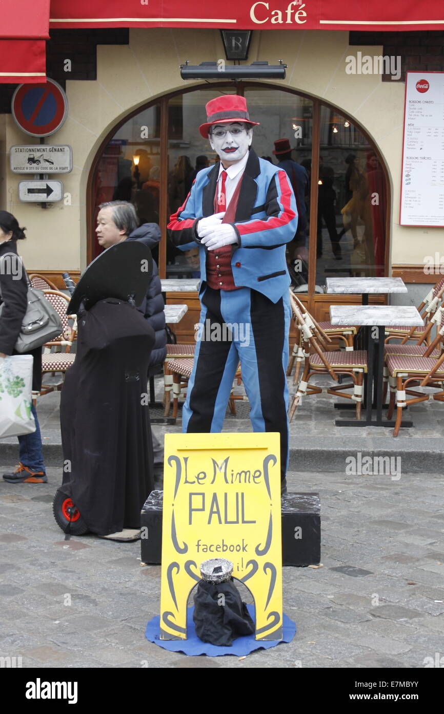 MIME in Montmartre von Paris, Französisch Hauptstadt, Ile-de-France, Frankreich. Stockfoto