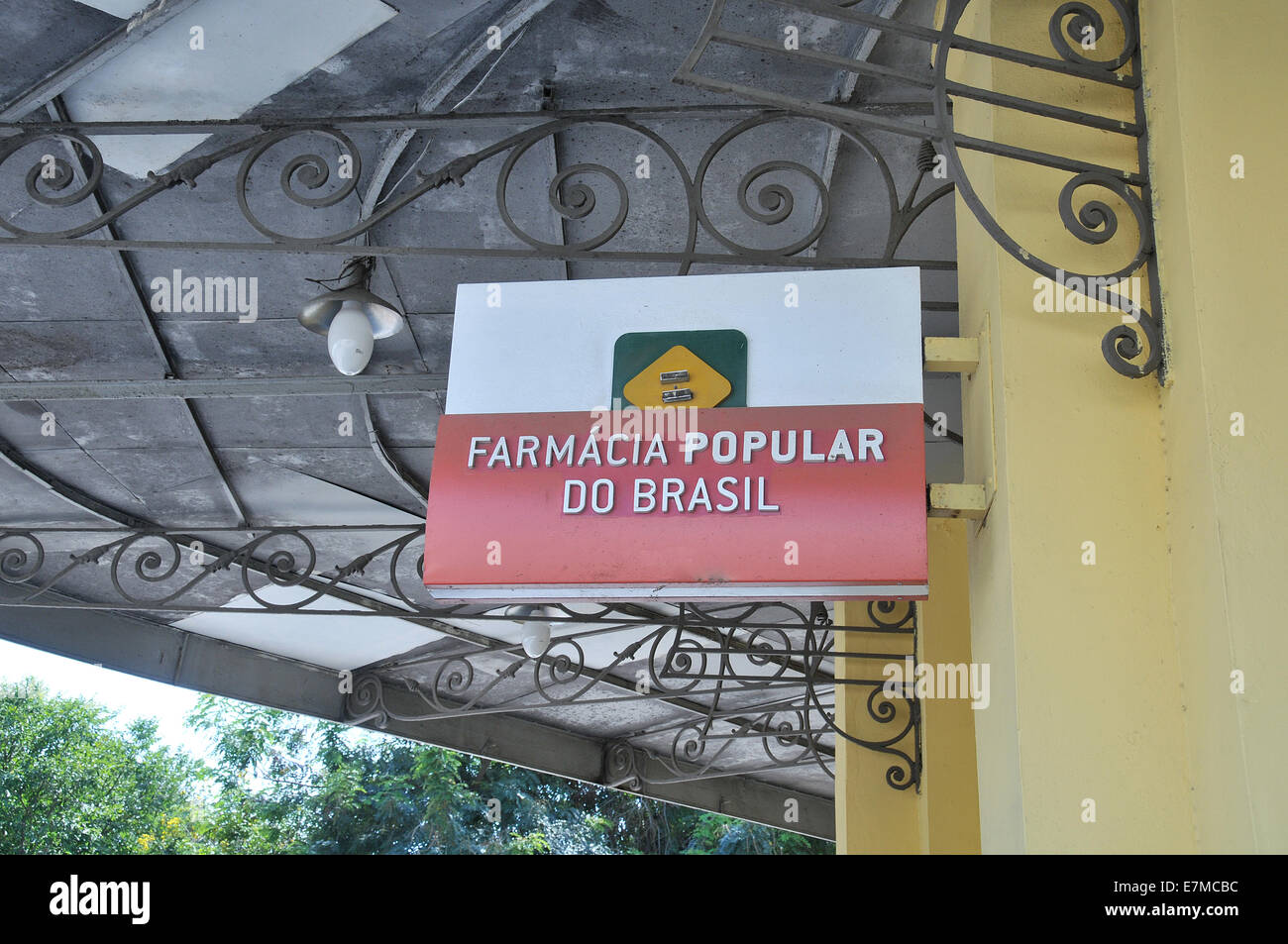 Farmacia beliebte Do Brasil Zeichen Rio De Janeiro Brasilien Stockfoto