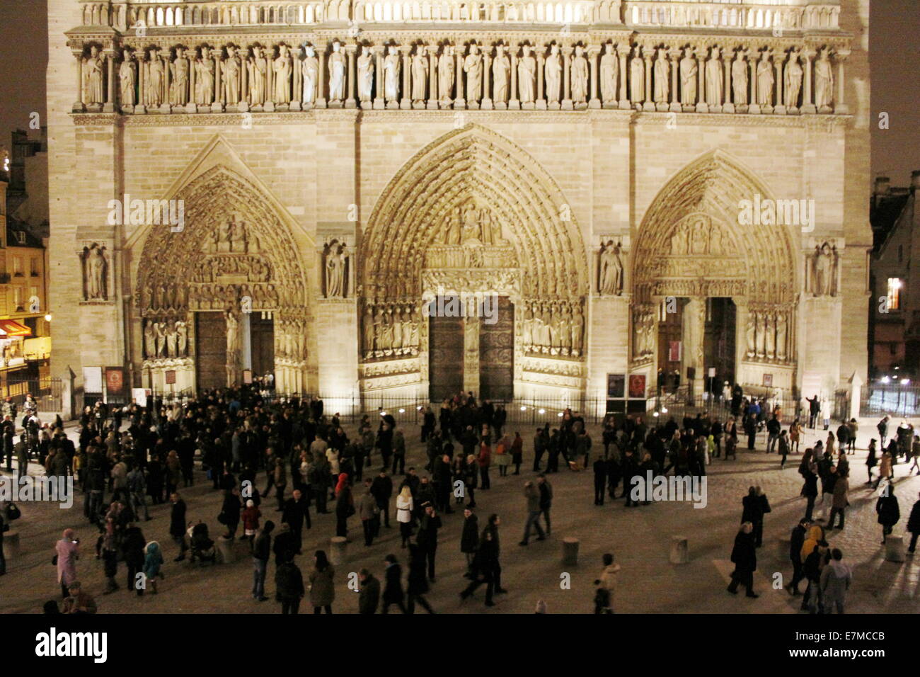 Fassade von Notre Dame de Paris, Kathedrale, Paris, Frankreich. Stockfoto