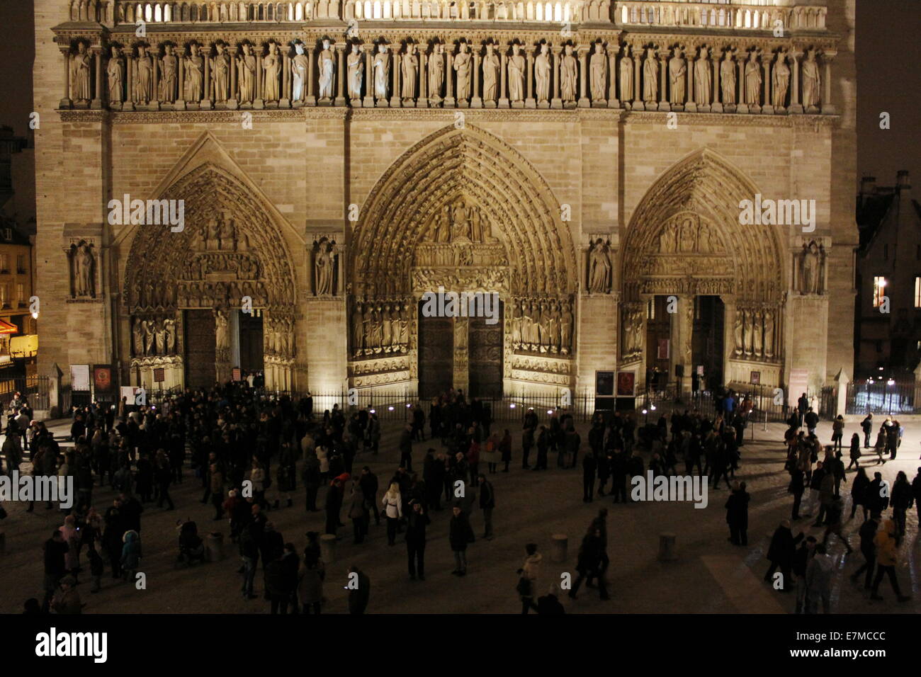Fassade von Notre Dame de Paris, Kathedrale, Paris, Frankreich. Stockfoto