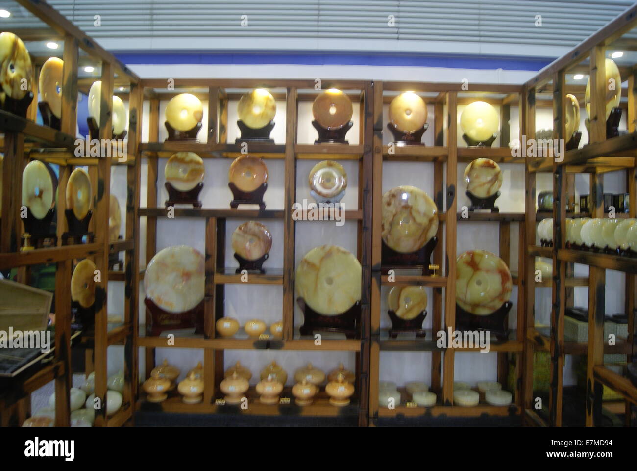Jade-Schmuck-Ausstellung-Vertrieb in China Stockfoto