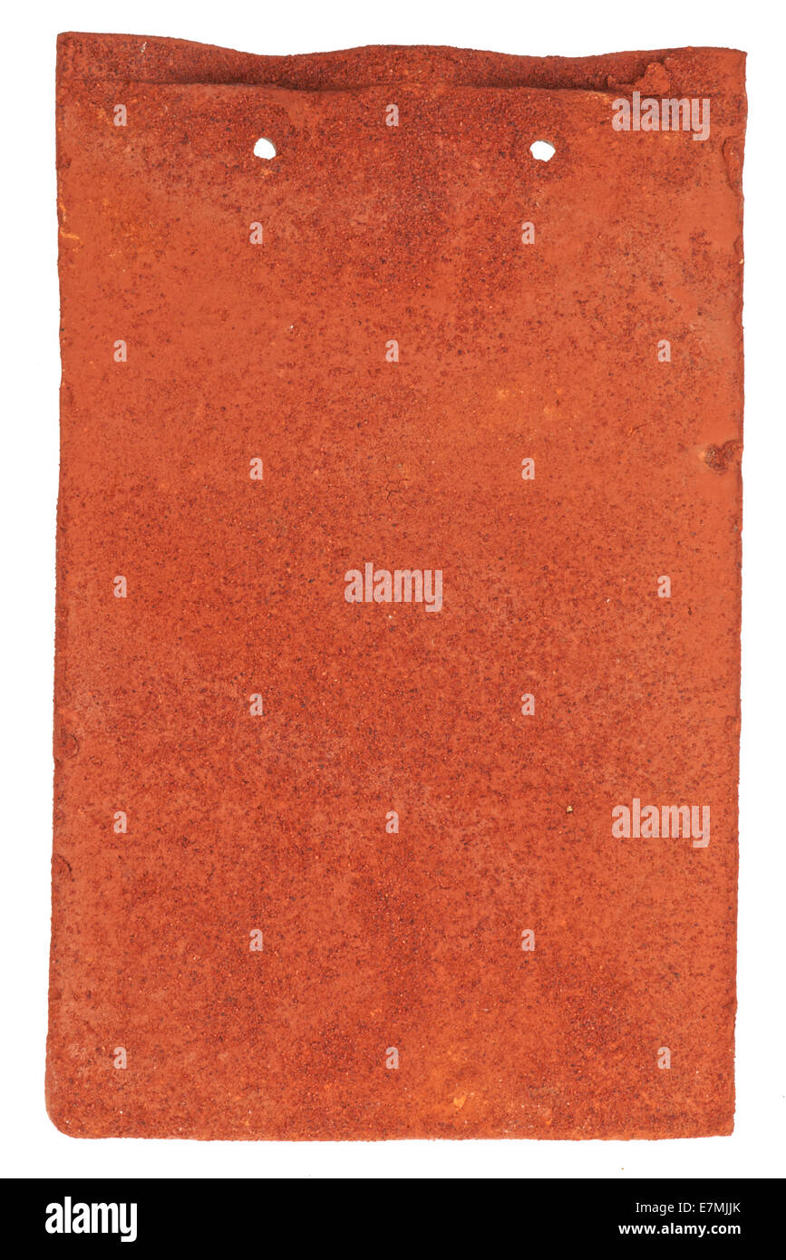 Einzelne handgefertigte Ton Dachziegel von einer Firma namens Keymer Stockfoto