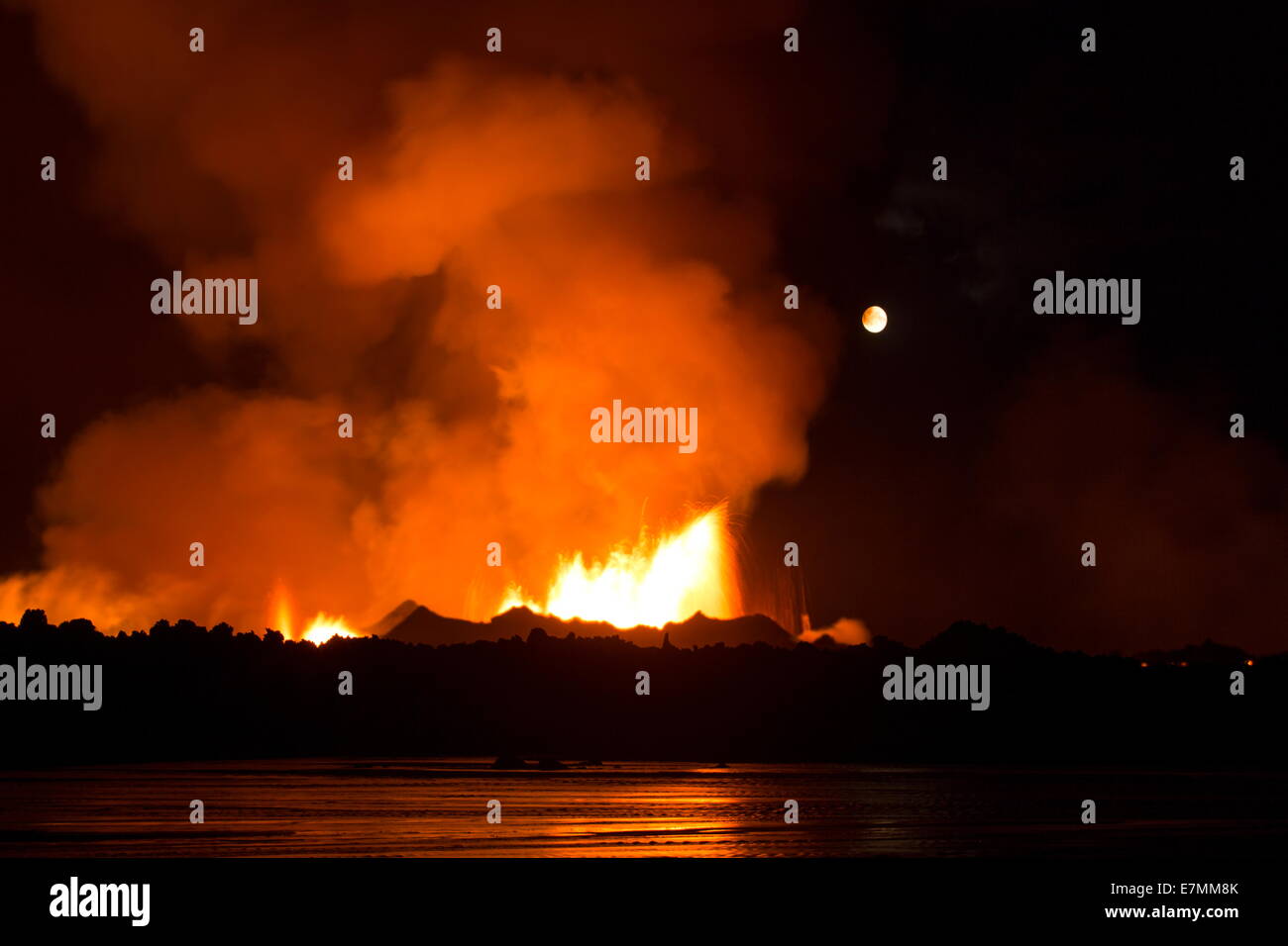 Vulkanausbruch in Holuhraun, Hochland von Island Stockfoto