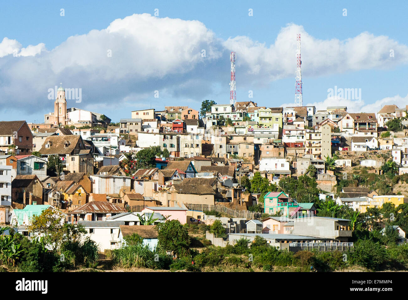 Einen Blick über einen Teil von Antananarivo, Madagaskar Stockfoto