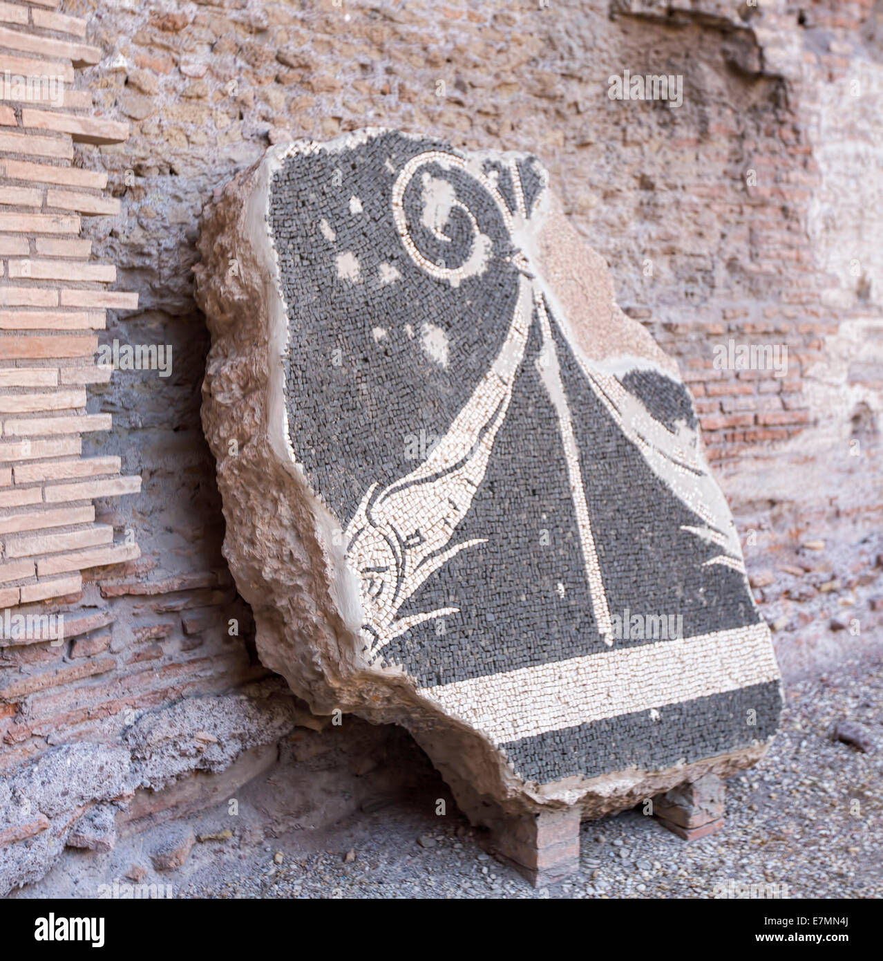 Detail der Mosaikfliese aus den Caracalla in Rom Stockfoto