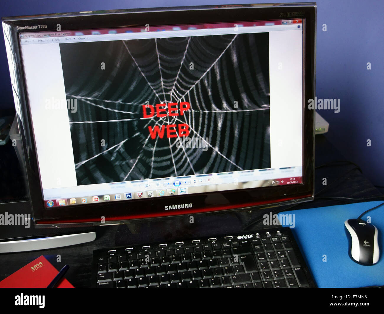 Darstellung des Internets "Deep Web" am Computer-Bildschirm, London Stockfoto