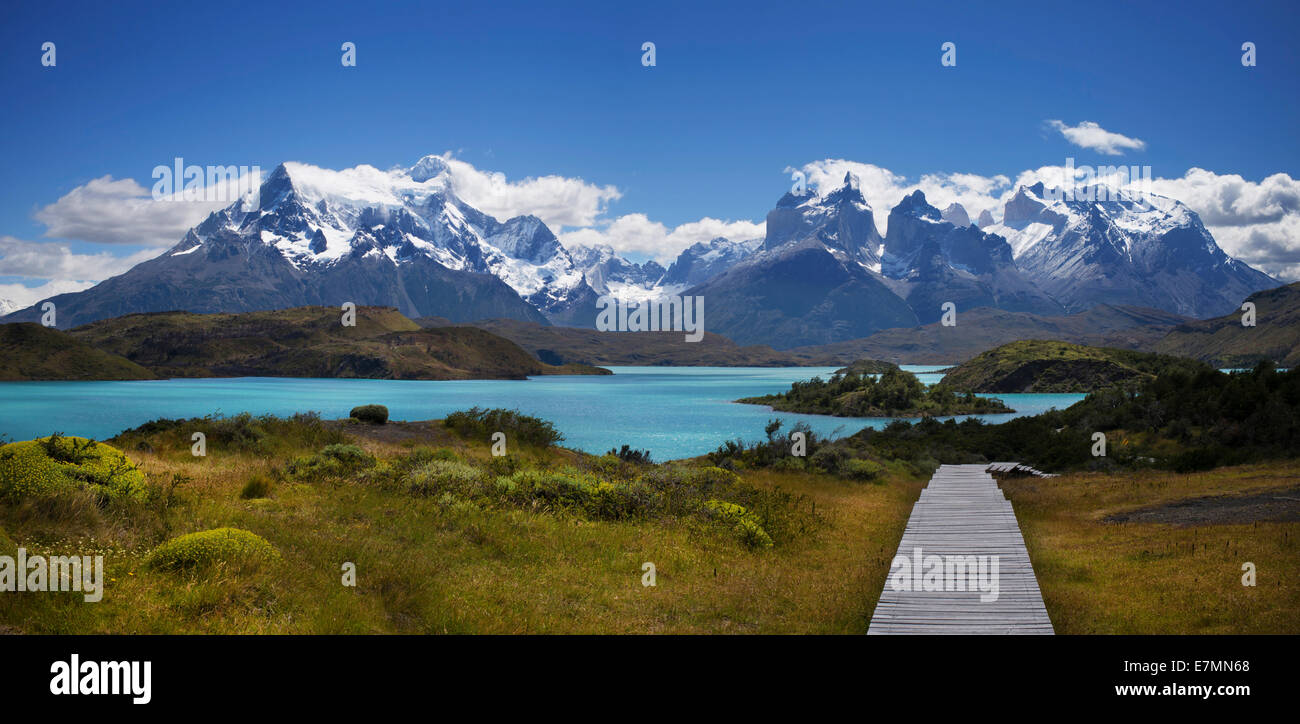 Weg nach Patagonien, Torres del Paine, Chile. Stockfoto