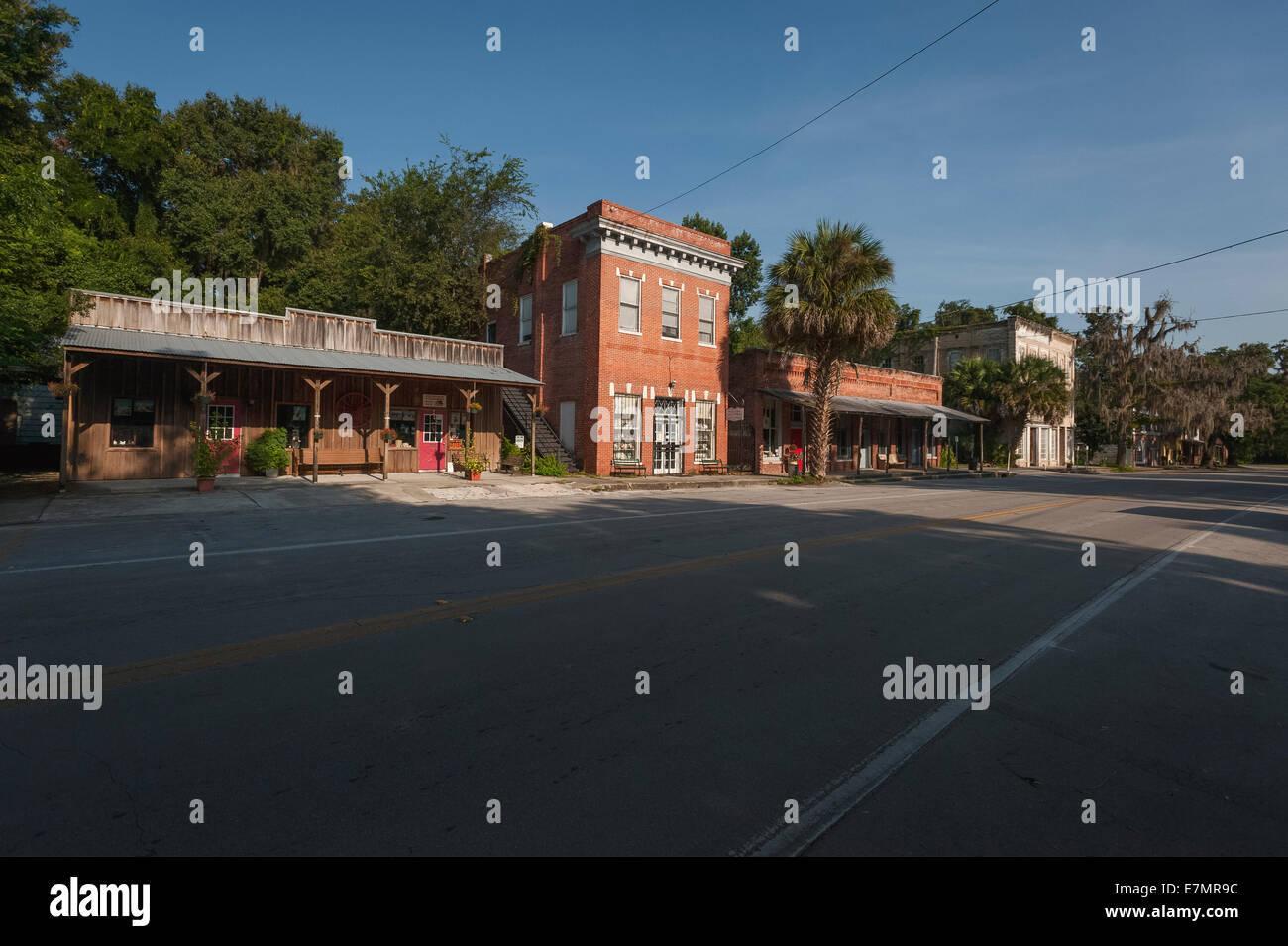 Straßen der Stadt von der historischen Stadt von Micanopy, Florida und eingebettet etwa 100 Meilen nördlich von Orlando, Florida USA Stockfoto