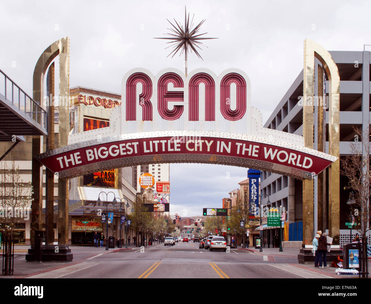 Die größte Kleinstadt der Welt melden Sie in Reno Nevada Stockfoto