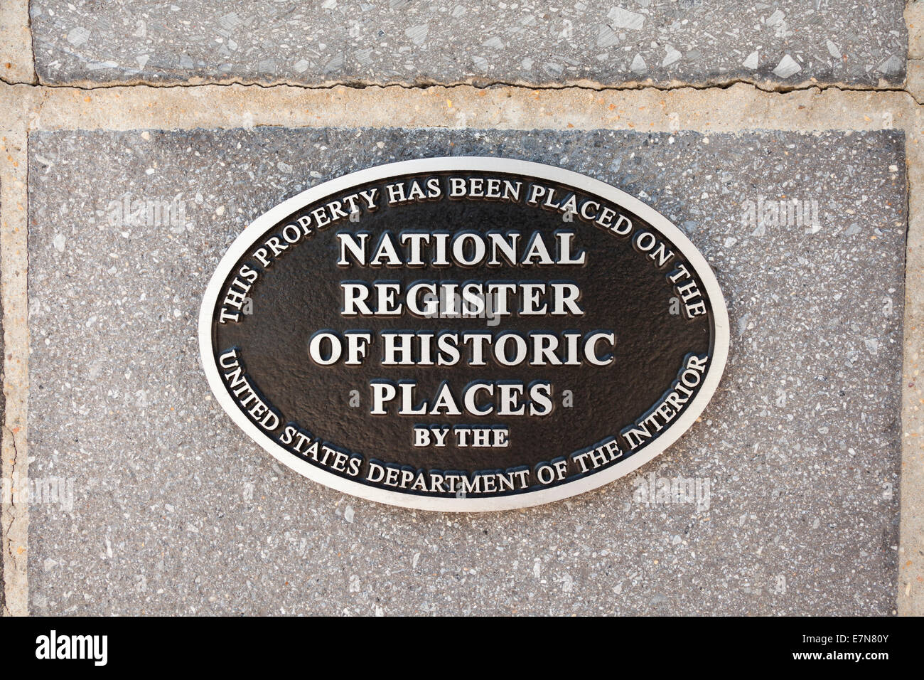 National Register of Historic Places Plaque - USA Stockfoto