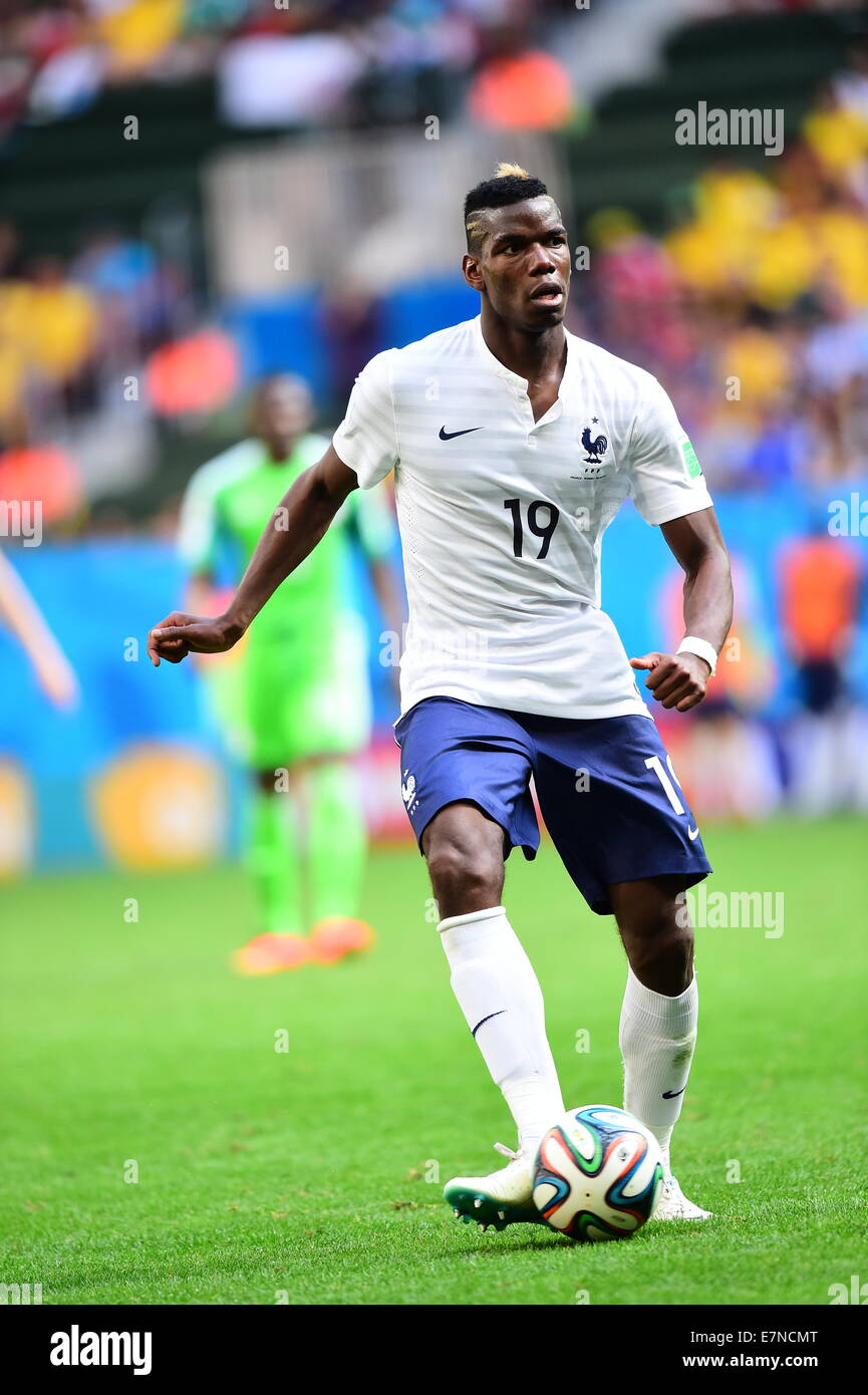 Paul Pogba von Frankreich. Frankreich / Nigeria, Runde der 16. FIFA-Weltmeisterschaft Brasilien 2014. Nationalstadion in Brasilia. 30. Juni 2014. Stockfoto