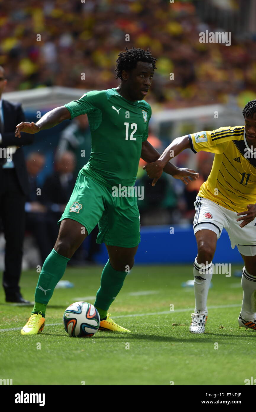 Wilfried Bony. Kolumbien V Côte d ' Ivoire. Gruppenspiel. FIFA World Cup 2014 Brasilien. Nationalstadion, Brasilia. 19. Juni 2014. Stockfoto