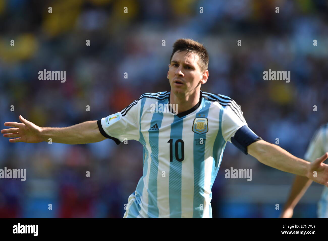 Lionel Messi. Argentinien V Iran. FIFA World Cup 2014 Brasilien. Mineirão Stadion, Belo Horizonte. 21. Juni 2014. Stockfoto