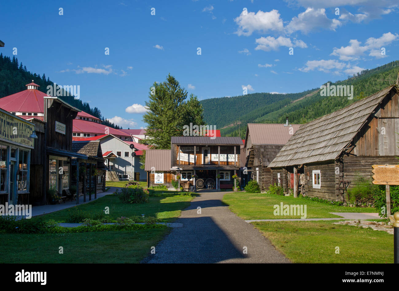 Erbe-Geisterstadt, 3 Tal Lücke Hotel, Kanada Stockfoto