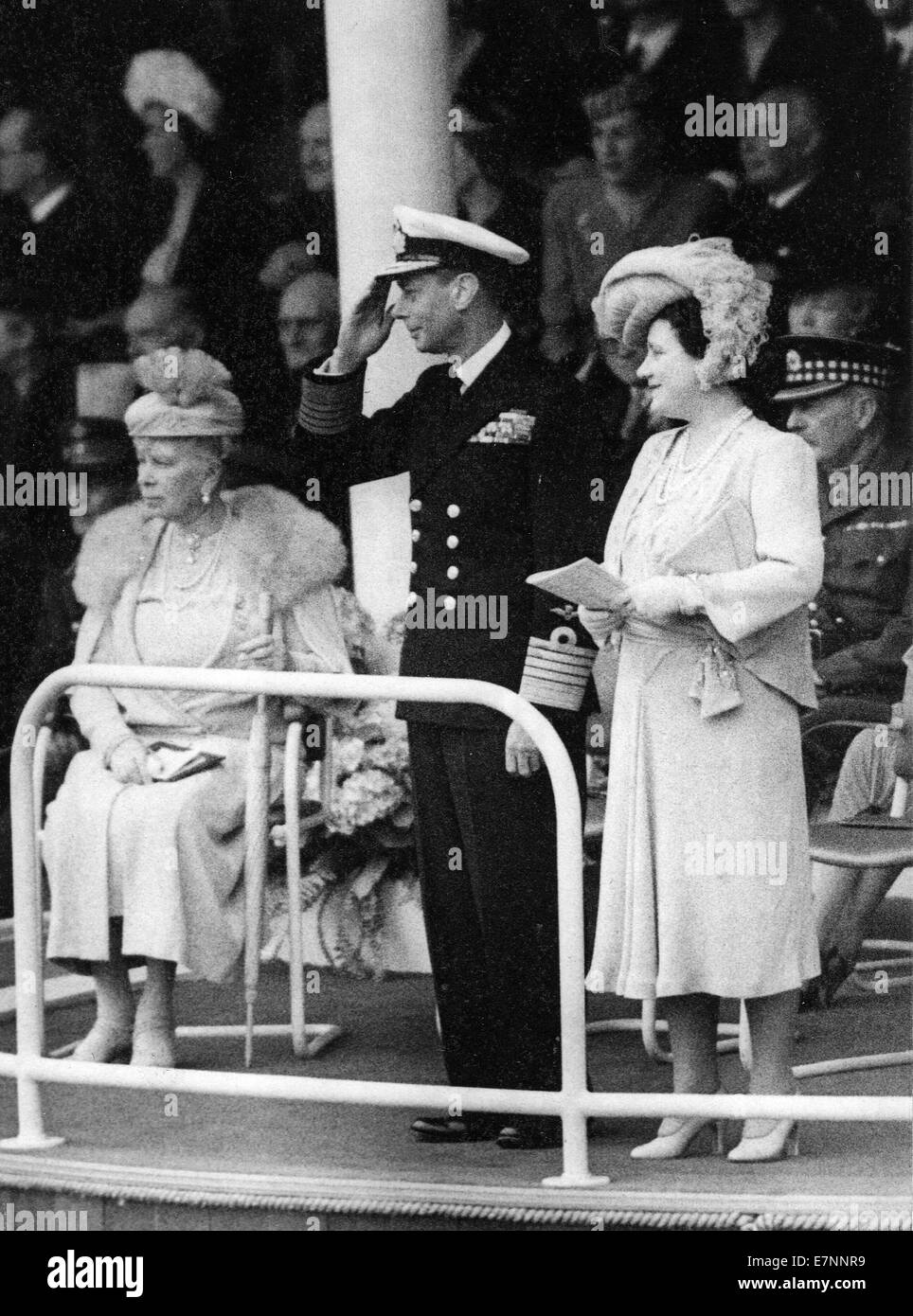 King Queen und königliche Familie VE Tag Stockfoto