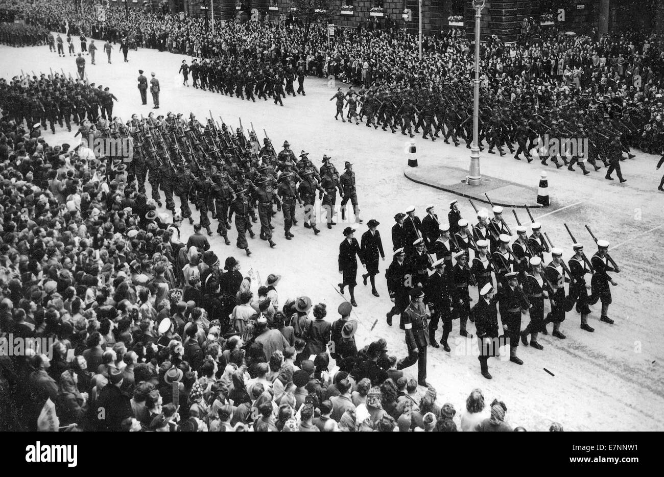 Siegesparade London 1945 Stockfoto