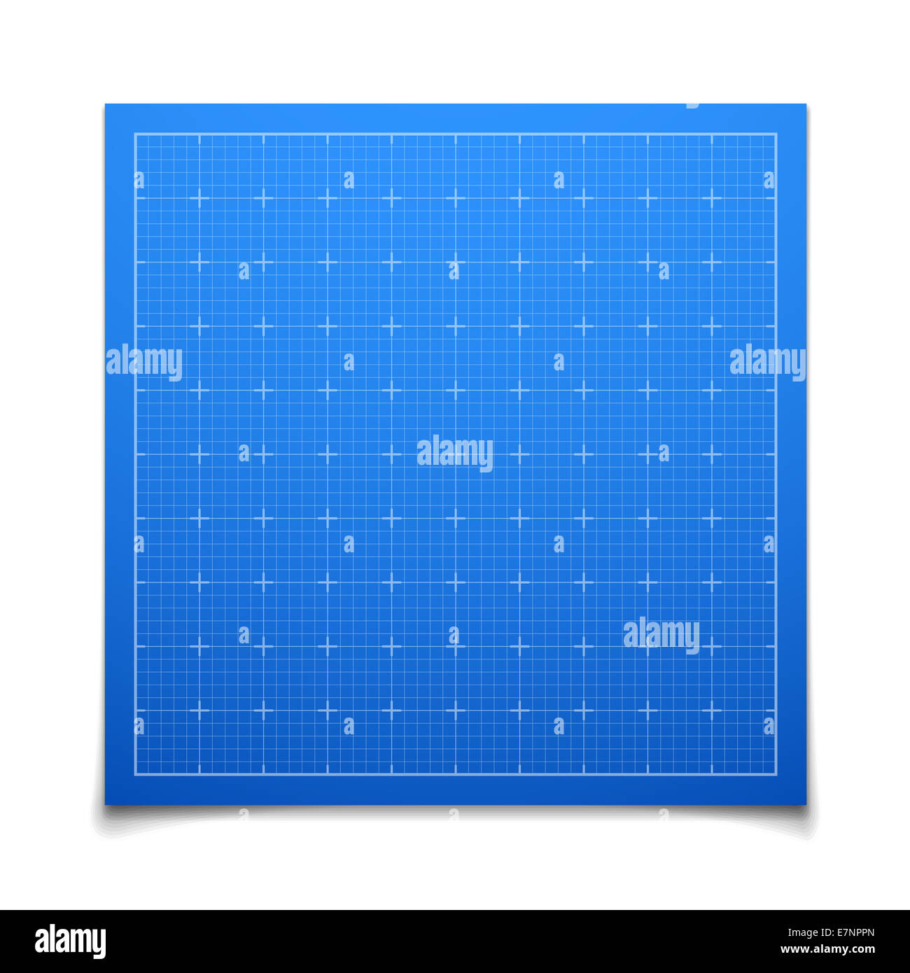 Blaues Quadrat Inselnetzes mit Schatten Stockfoto