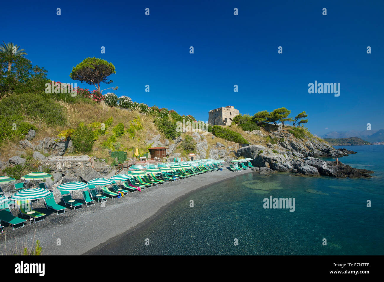 Europa, Italien, Kalabrien, draußen, Tag, niemand, San Nicola Arcella, Strand, Meer, Küste, Meer, Mittelmeer, Tourismus, Capo Stockfoto